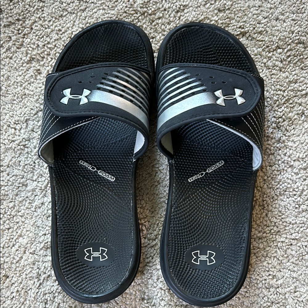 Under Armour Black and Gray Women's Sandals